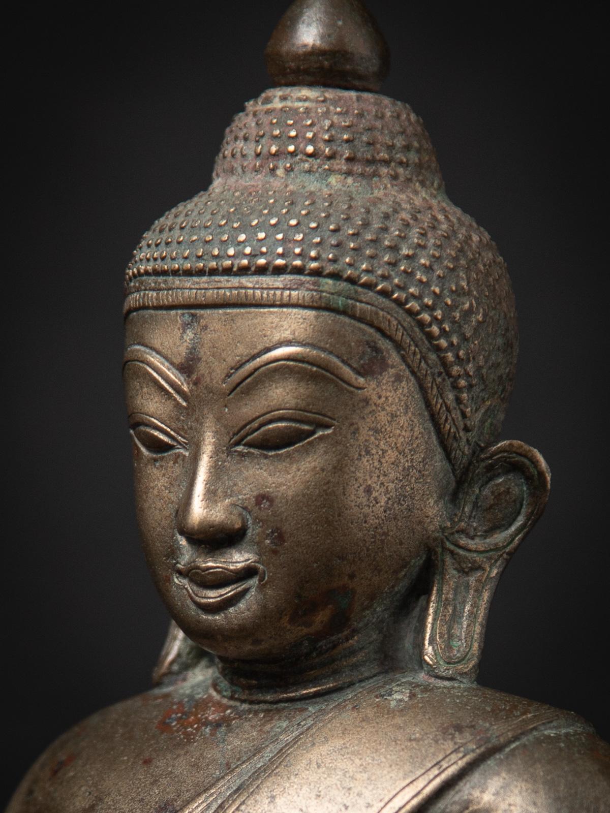 15-16e siècle Bouddha Ava de Birmanie en bronze ancien 7