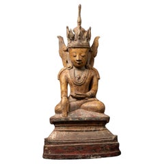 15-16th century Antique bronze Burmese Buddha statue from Burma