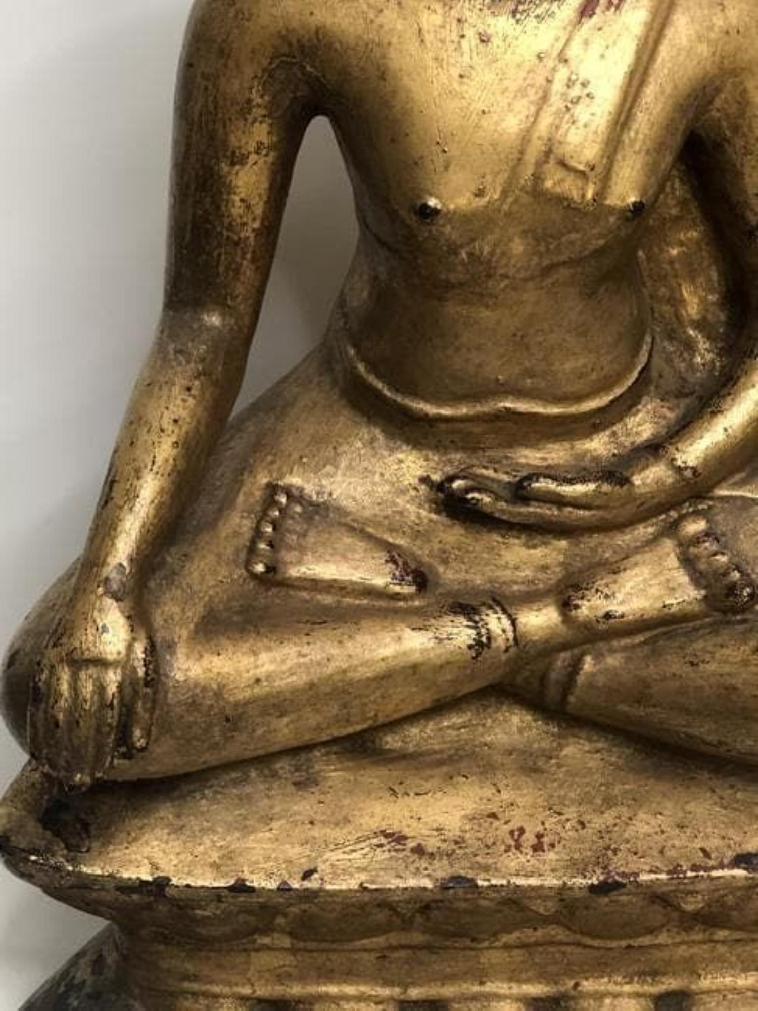 15-16 Century Guild Thai Buddha aus Bronze im Zustand „Relativ gut“ im Angebot in Newmanstown, PA