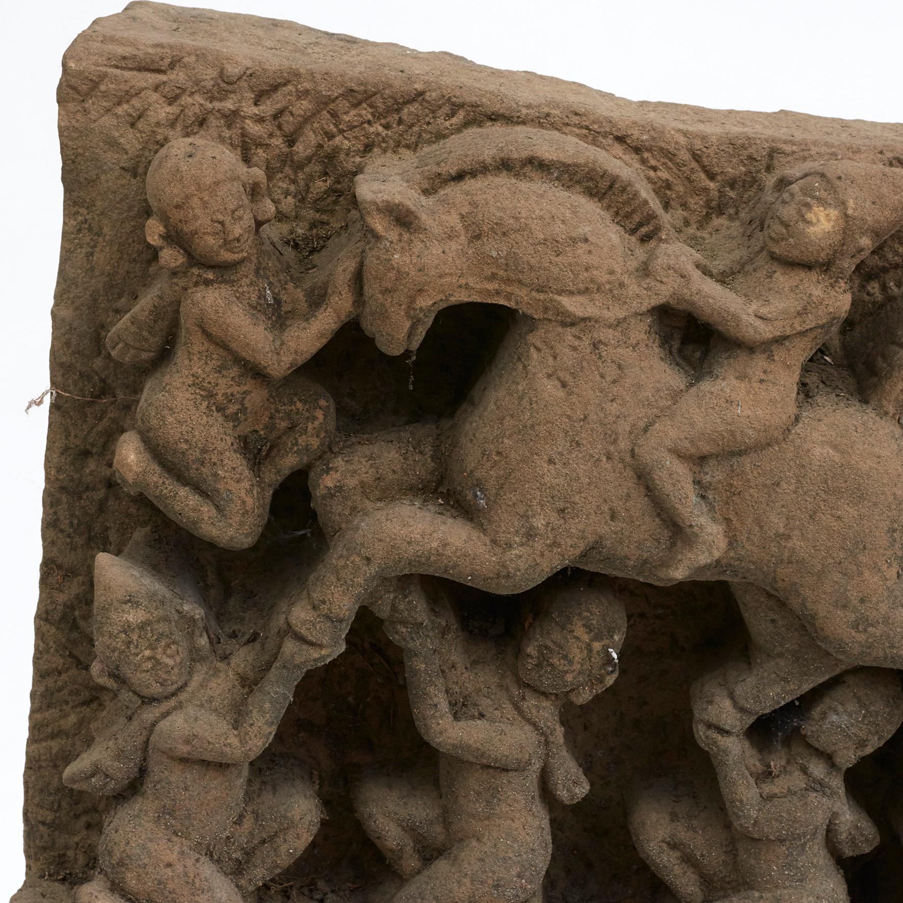 15-16th century sandstone sculpture depicting Prince Siddhartha's (Buddha) horse, 'Kanthaka', during The Great Renunciation. Indra leads the horse, four yakshas bear his feet, Channa holds firmly by the tail.

The Great Renunciation or Great