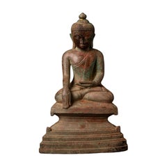 15-16th century Special antique bronze Ava Buddha statue from Burma