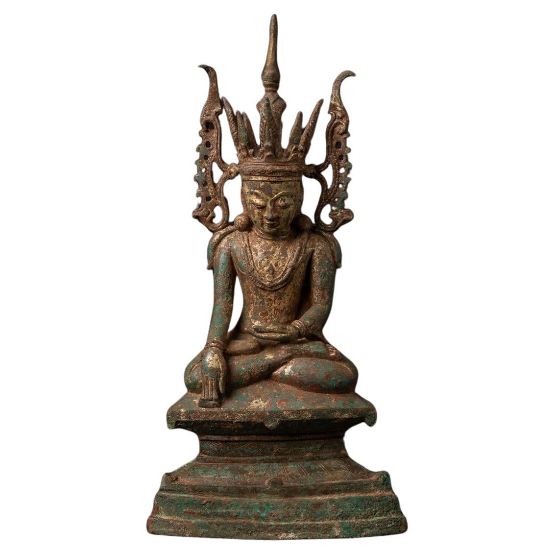 15-16th century Very special antique bronze Burmese Buddha statue from Burma