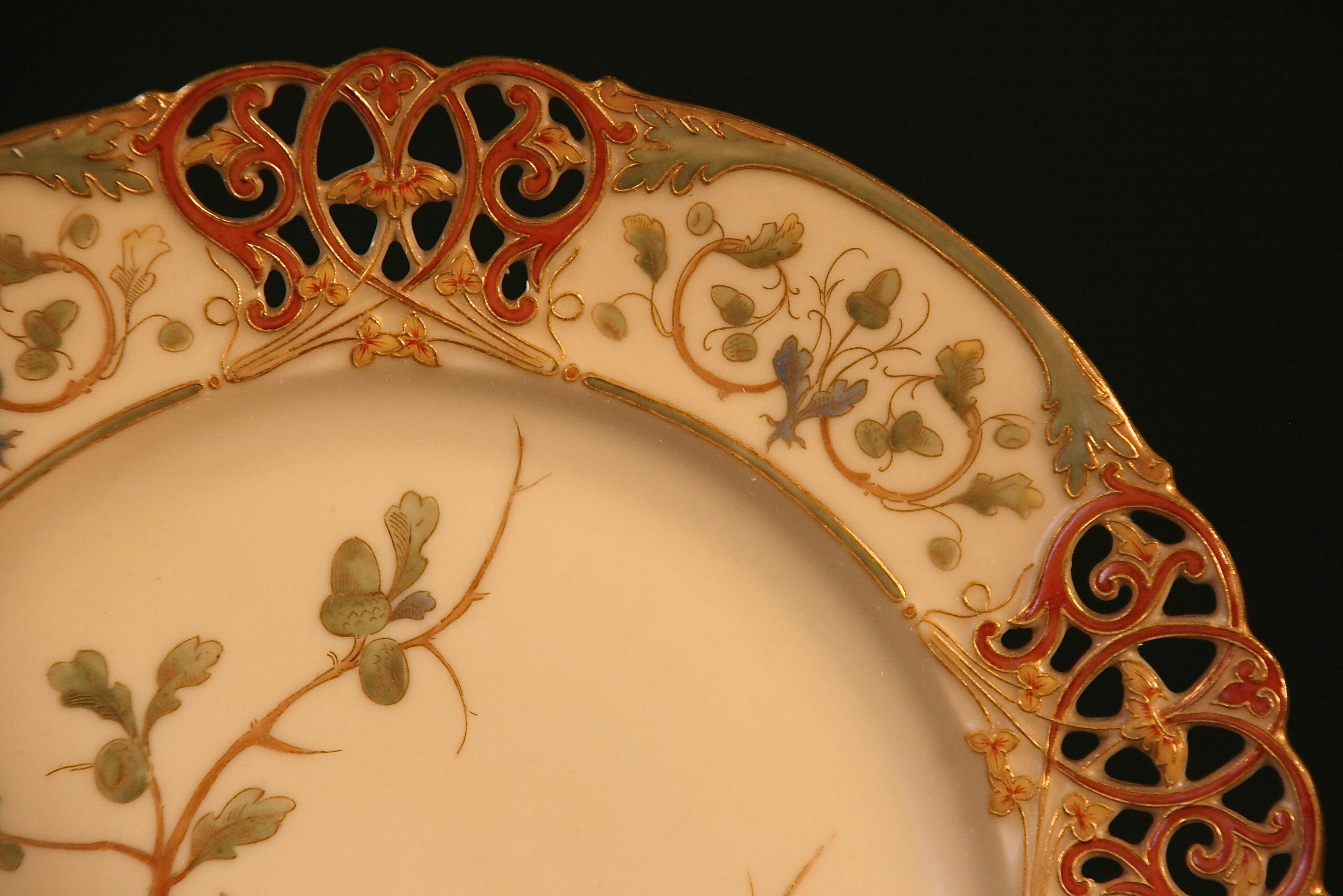 15 19th Century Royal Worcester Reticulated Botanical Plates For Sale 5