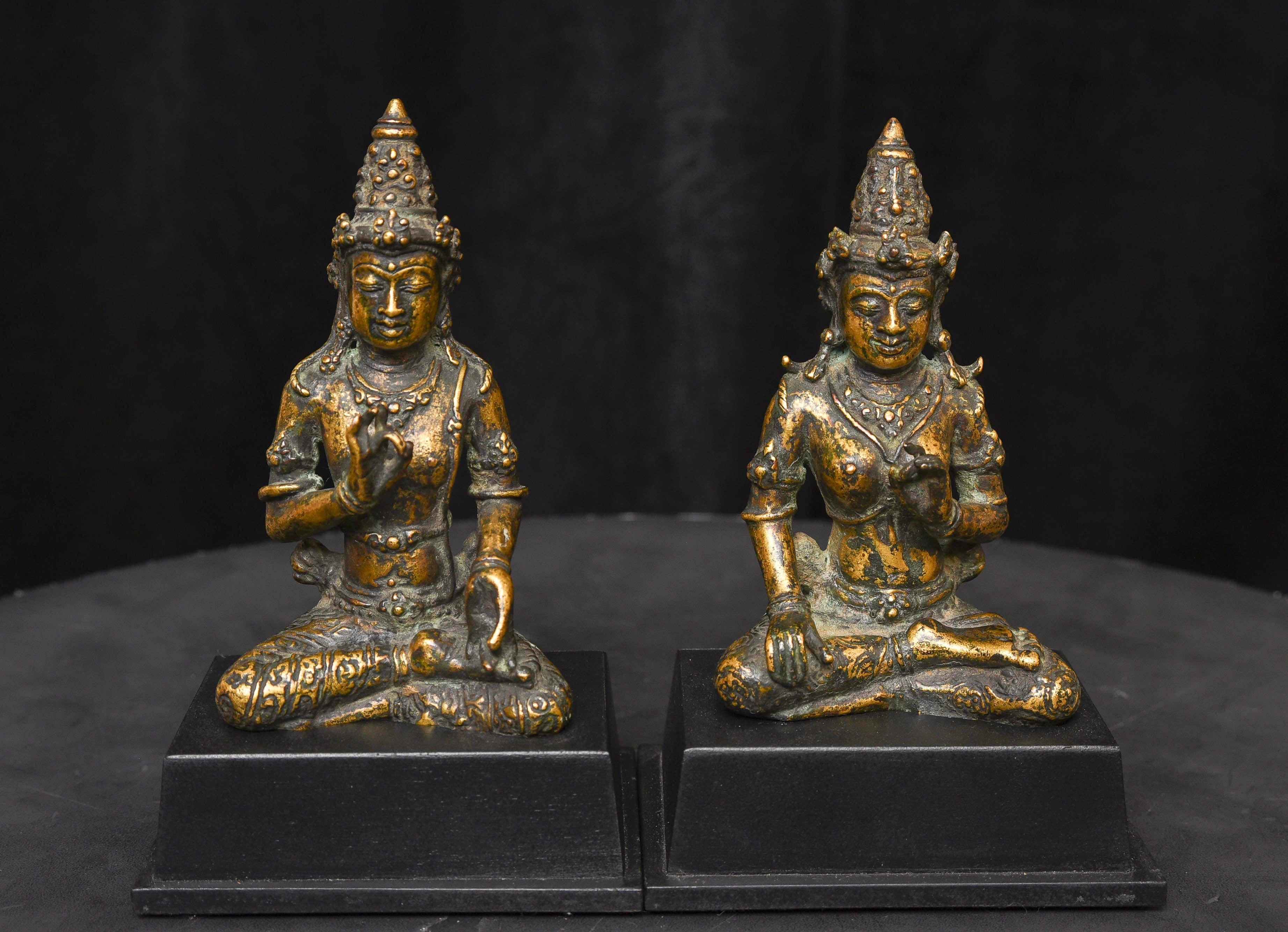 15-19thC Indonesian or Javanese Gilt Bronze Deities - 9591 For Sale 5