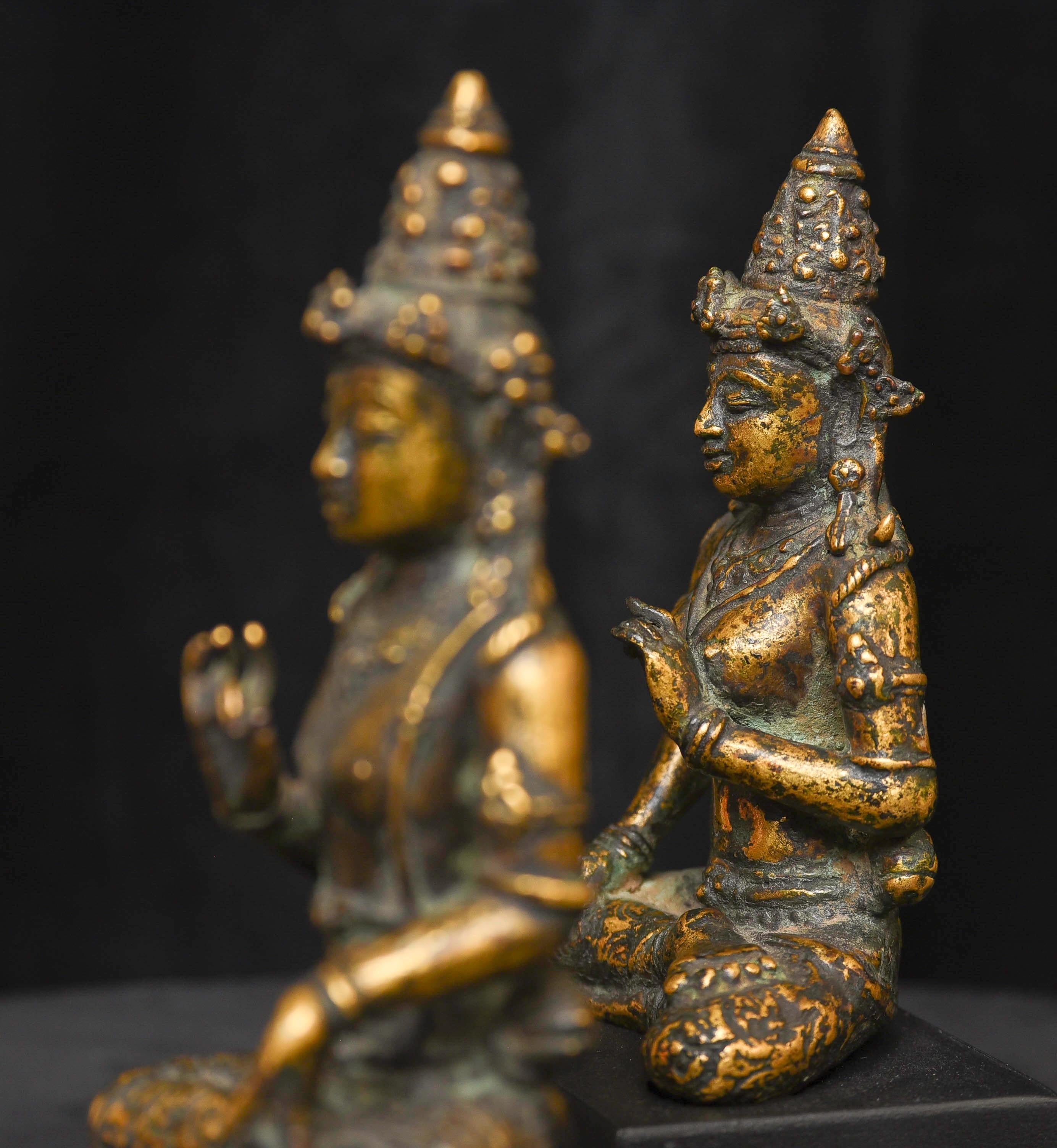 15-19thC Indonesian or Javanese Gilt Bronze Deities - 9591 For Sale 9