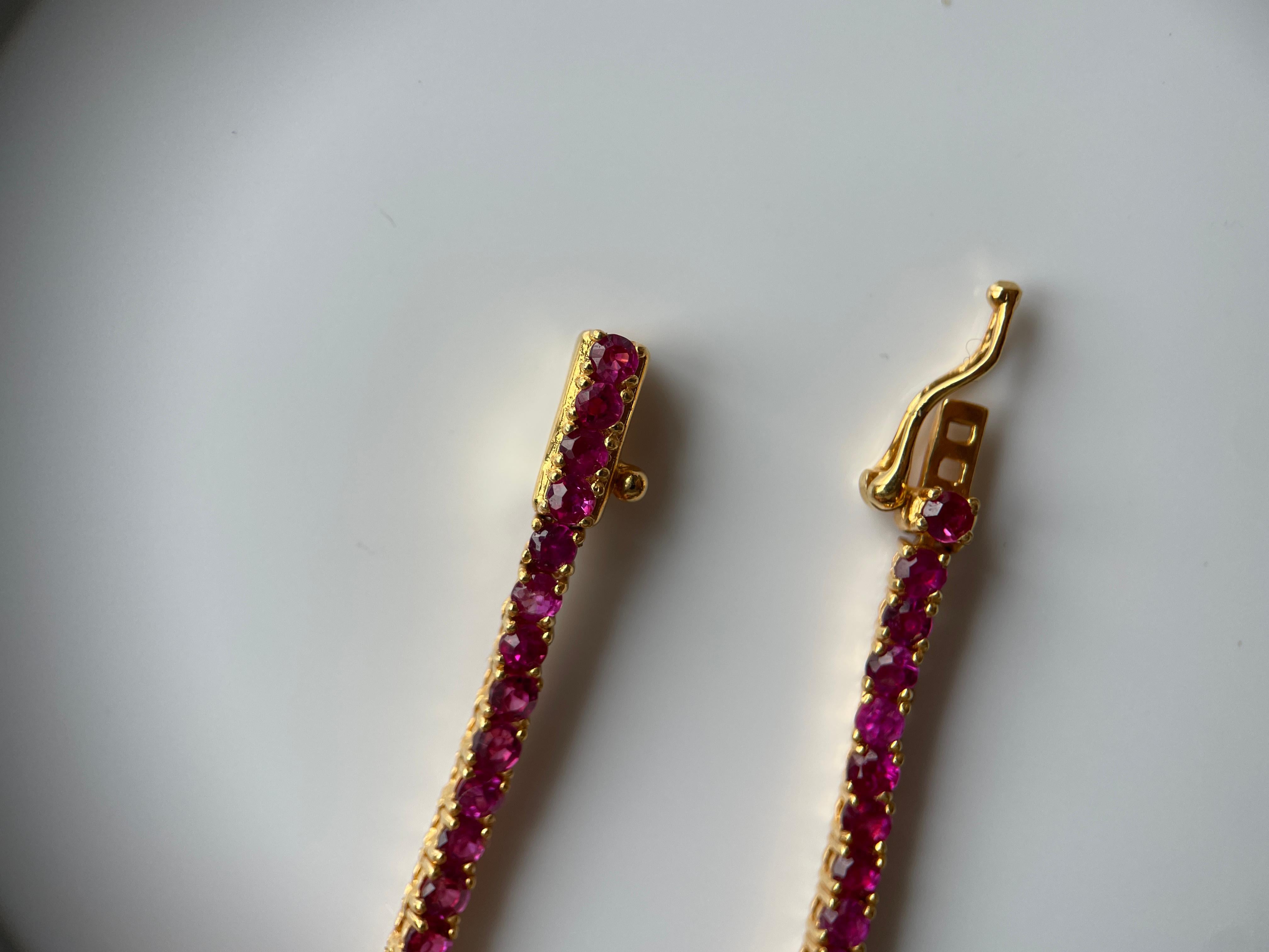 Art déco 15 2mm burma Unheated Ruby full eternity necklace/tennis necklace en vente