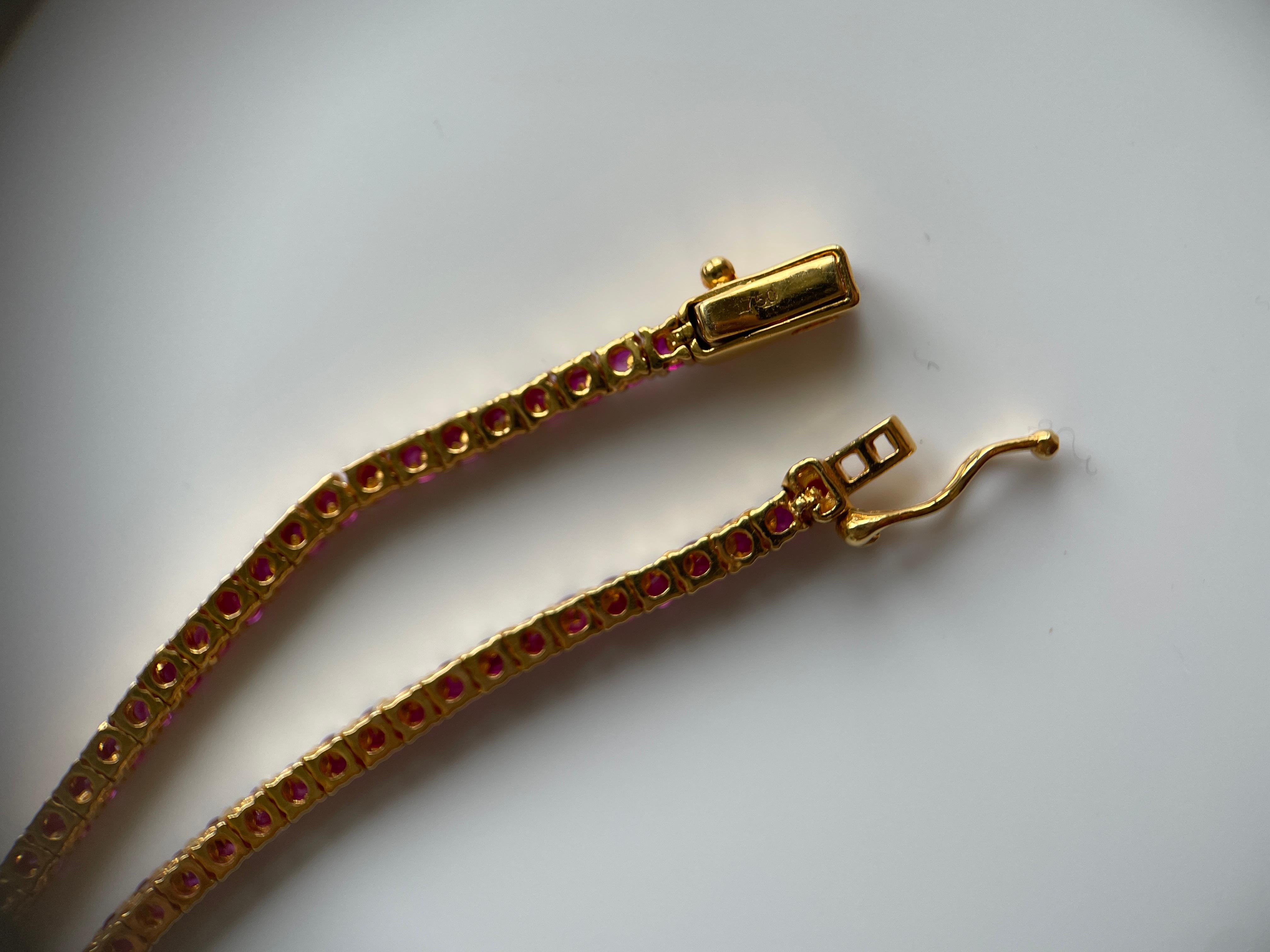 15 2mm burma Unheated Ruby full eternity necklace/tennis necklace Pour femmes en vente