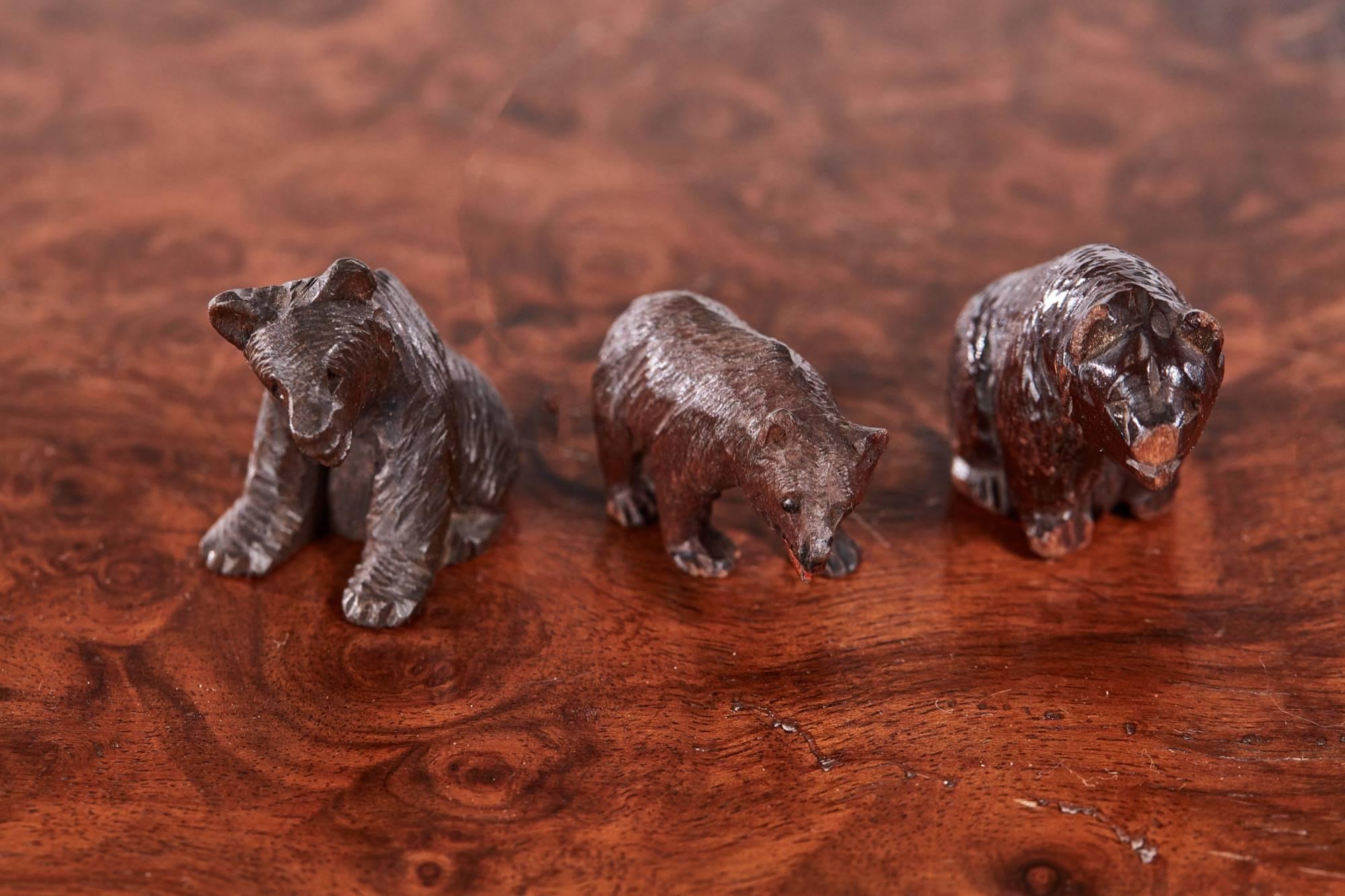 European 15 Antique Miniature Carved Black Forest Bears