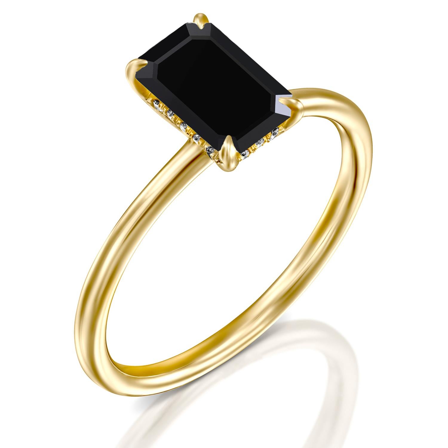 black diamond ring gold