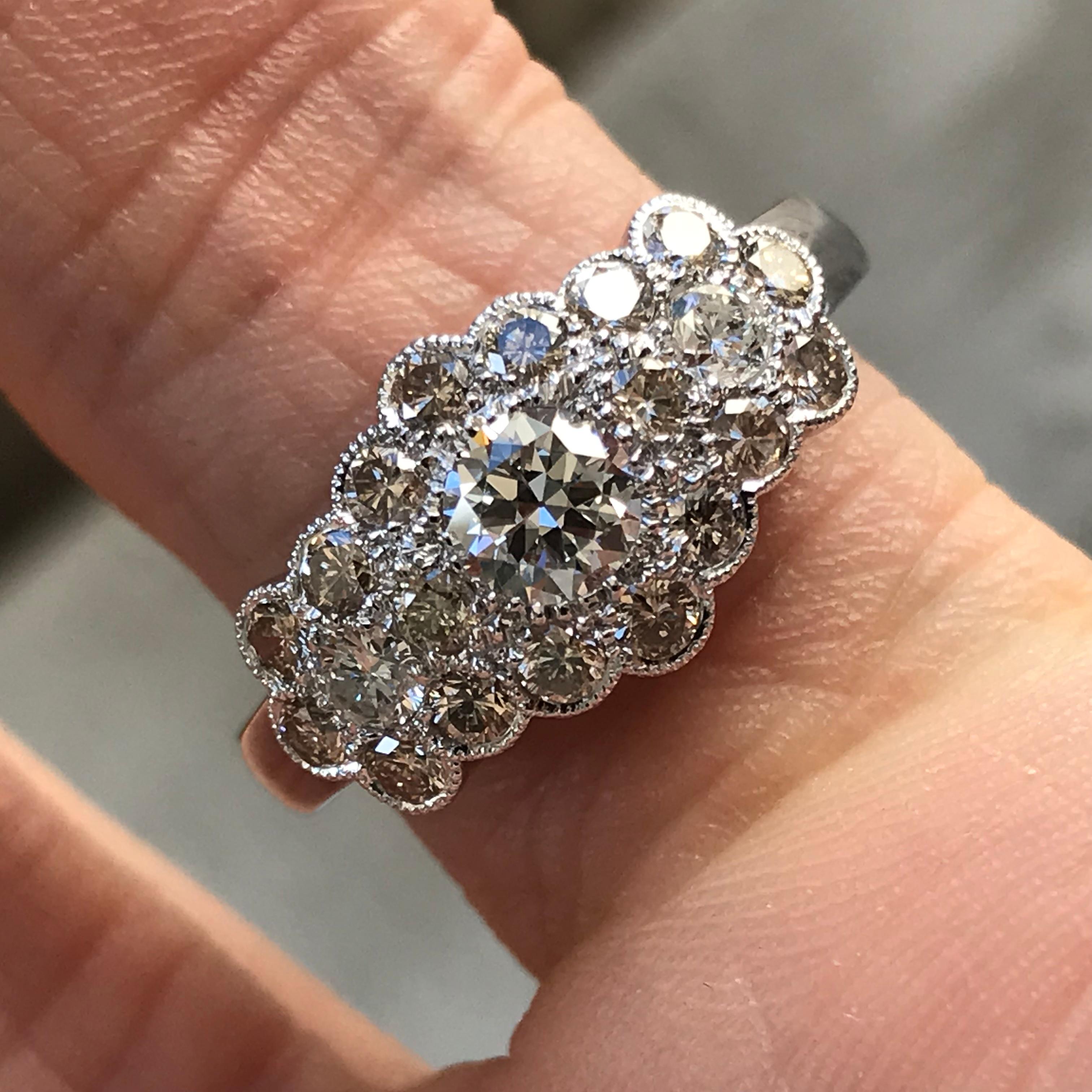Ungefähr 1,5 Karat, Diamant-Pflaster-Ring 14 Karat Weißgold, Ben Dannie im Zustand „Neu“ im Angebot in West Hollywood, CA