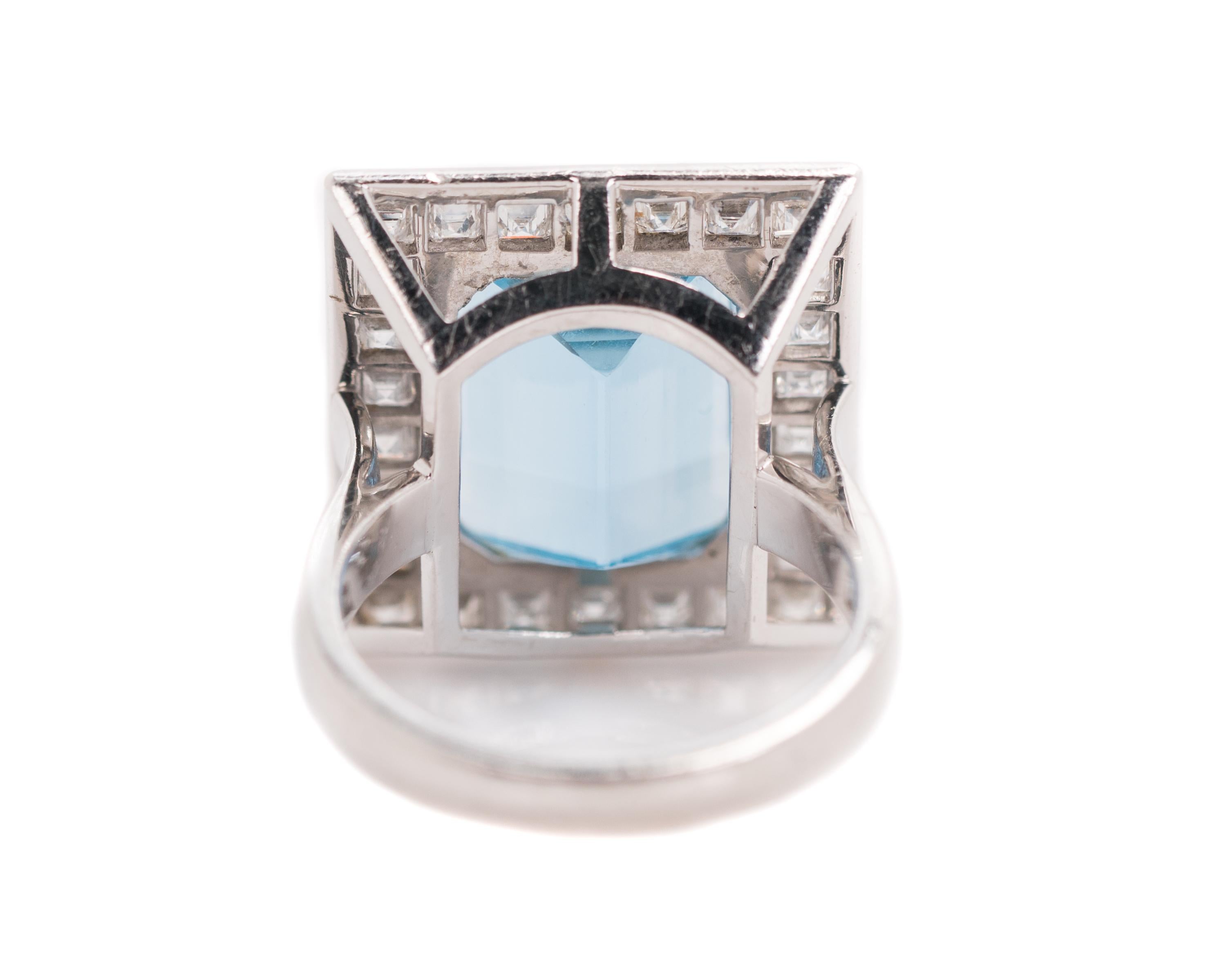 aquamarine platinum engagement ring