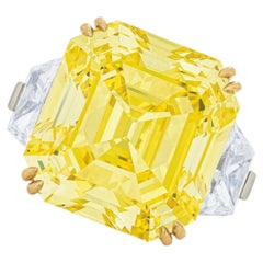 15 Carat Assher Cut Statement Fancy Yellow 14K Gold Colour-Collector’s Treasure