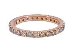 1.5 Carat Champagne Diamond Eternity Wedding Band in 18 Karat Rose Gold