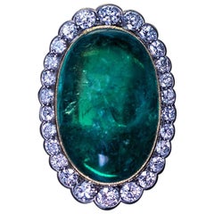 15 Carat Colombian Emerald Diamond Ring