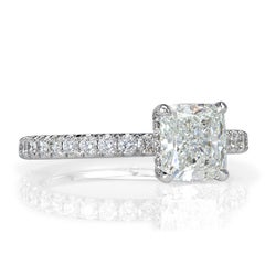 1.5 Carat Cushion Diamond Ring Brilliant White 14K Gold Graceful Brilliance