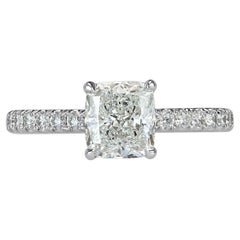 1.5 Carat Cushion Diamond Ring Brilliant White 14K Gold Graceful Brilliance