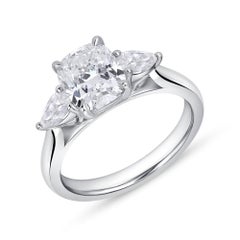 1.5 Carat Cushion Diamond Ring Brilliant White SI 18K Gold Classic Charm