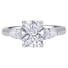 1.5 Carat Cushion Diamond Ring Brilliant White SI 18K Gold Classic Charm