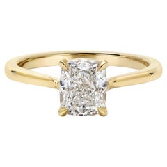 1.5 Carat Cushion Statement Brilliant White 14K White Gold Classic Charm