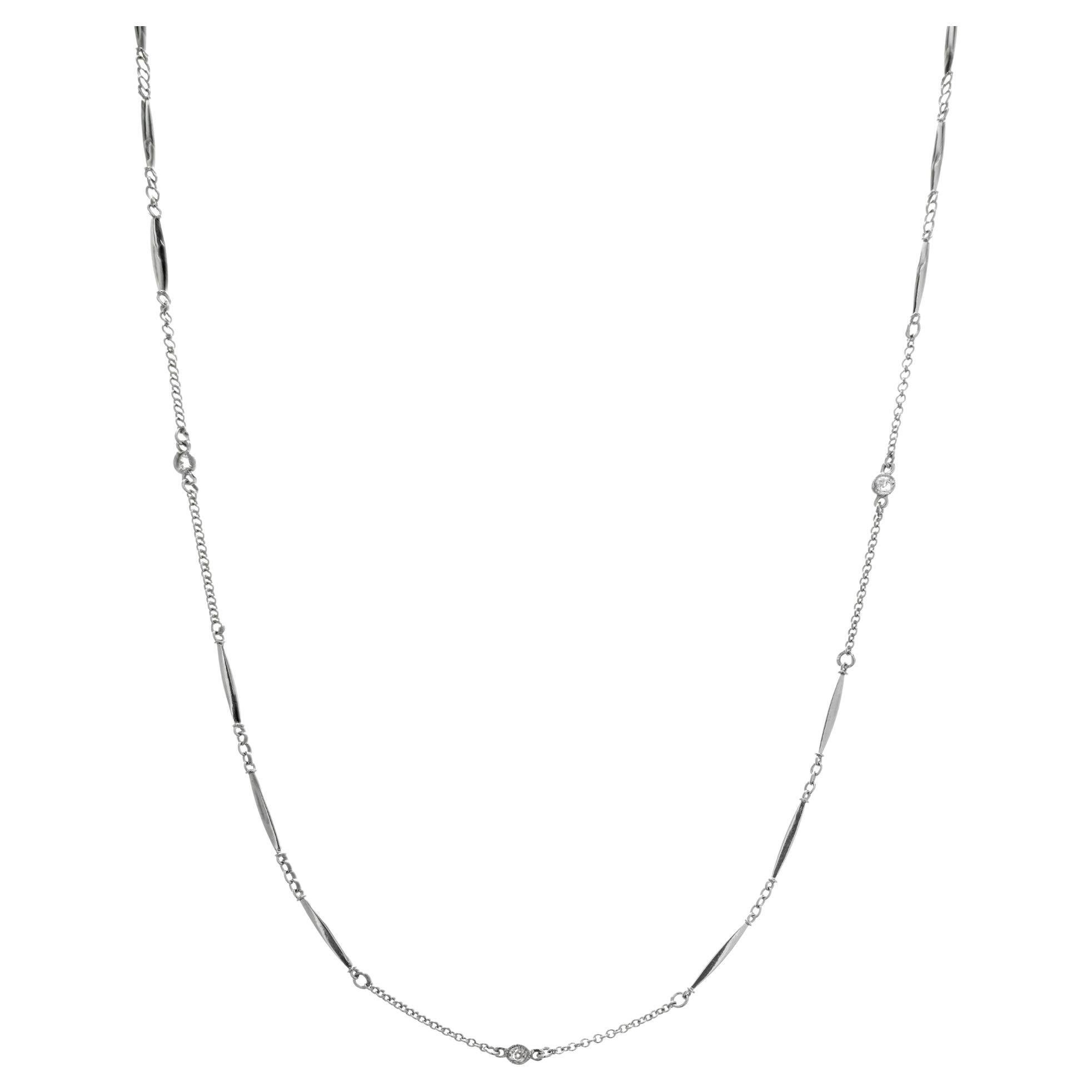 .15 Carat Diamond Bar Link by the Yard Platinum Necklace For Sale