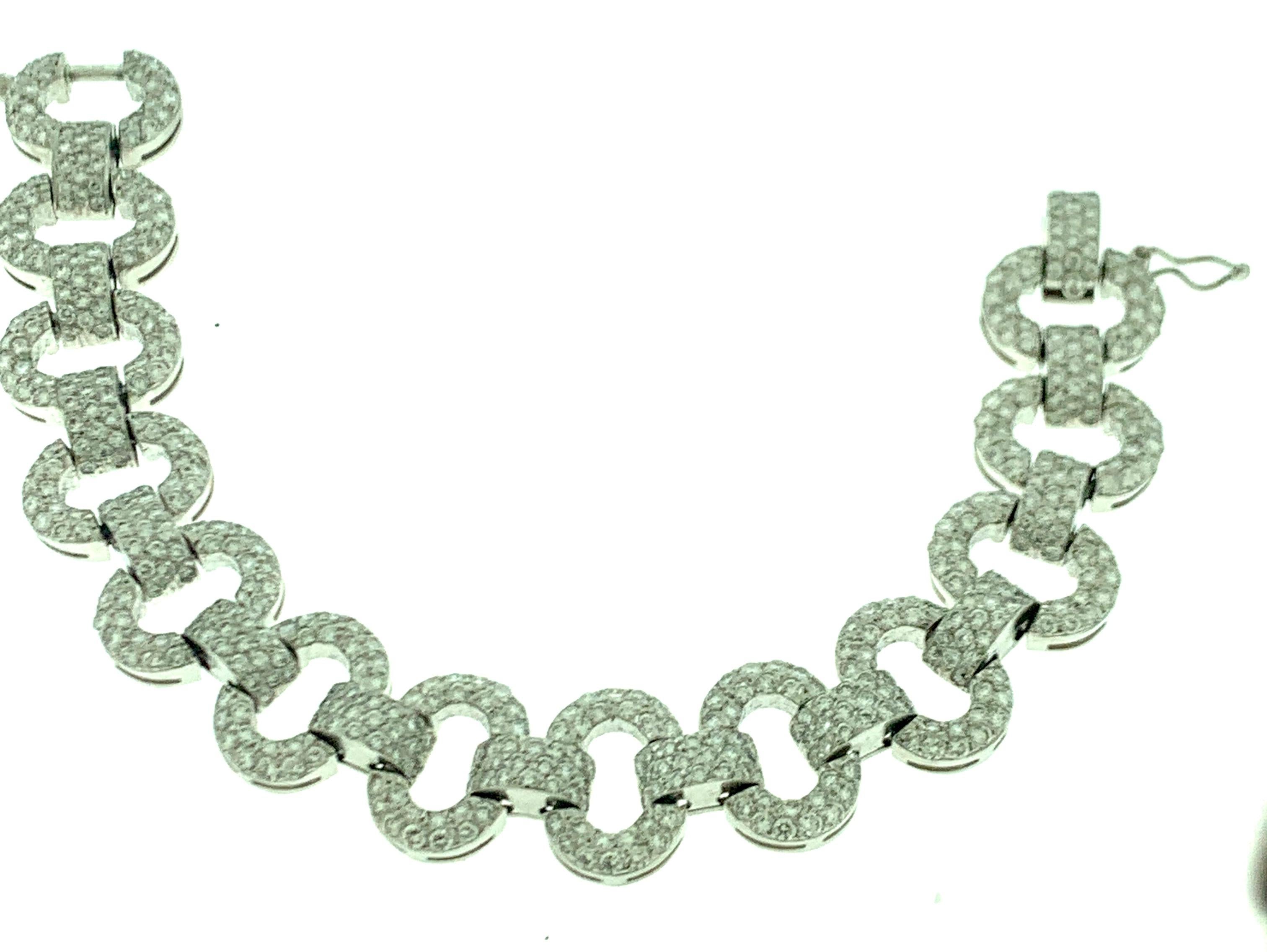 15 Carat Diamond Bracelet in 18 Karat White Gold, 63 Grams, Estate 1