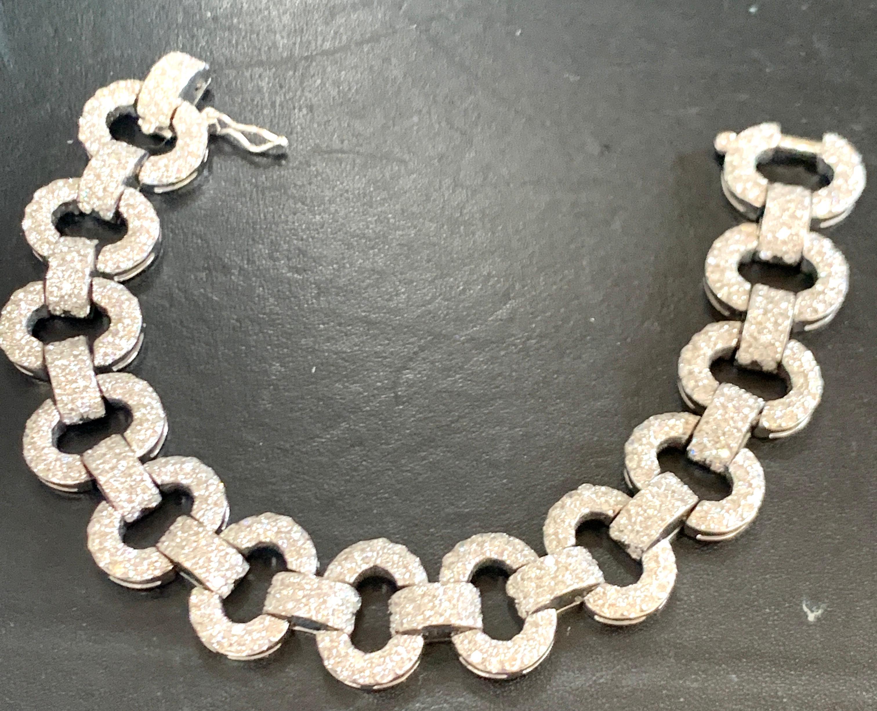15 Carat Diamond Bracelet in 18 Karat White Gold, 63 Grams, Estate 3