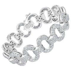 15 Carat Diamond Bracelet in 18 Karat White Gold, 63 Grams, Estate