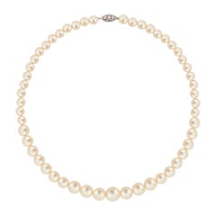 .15 Carat Diamond Cultured Pearl White Gold Necklace