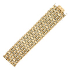 15 Carat Diamond Fancy Link Bracelet in 18 Karat Yellow Gold Hexagonal Links