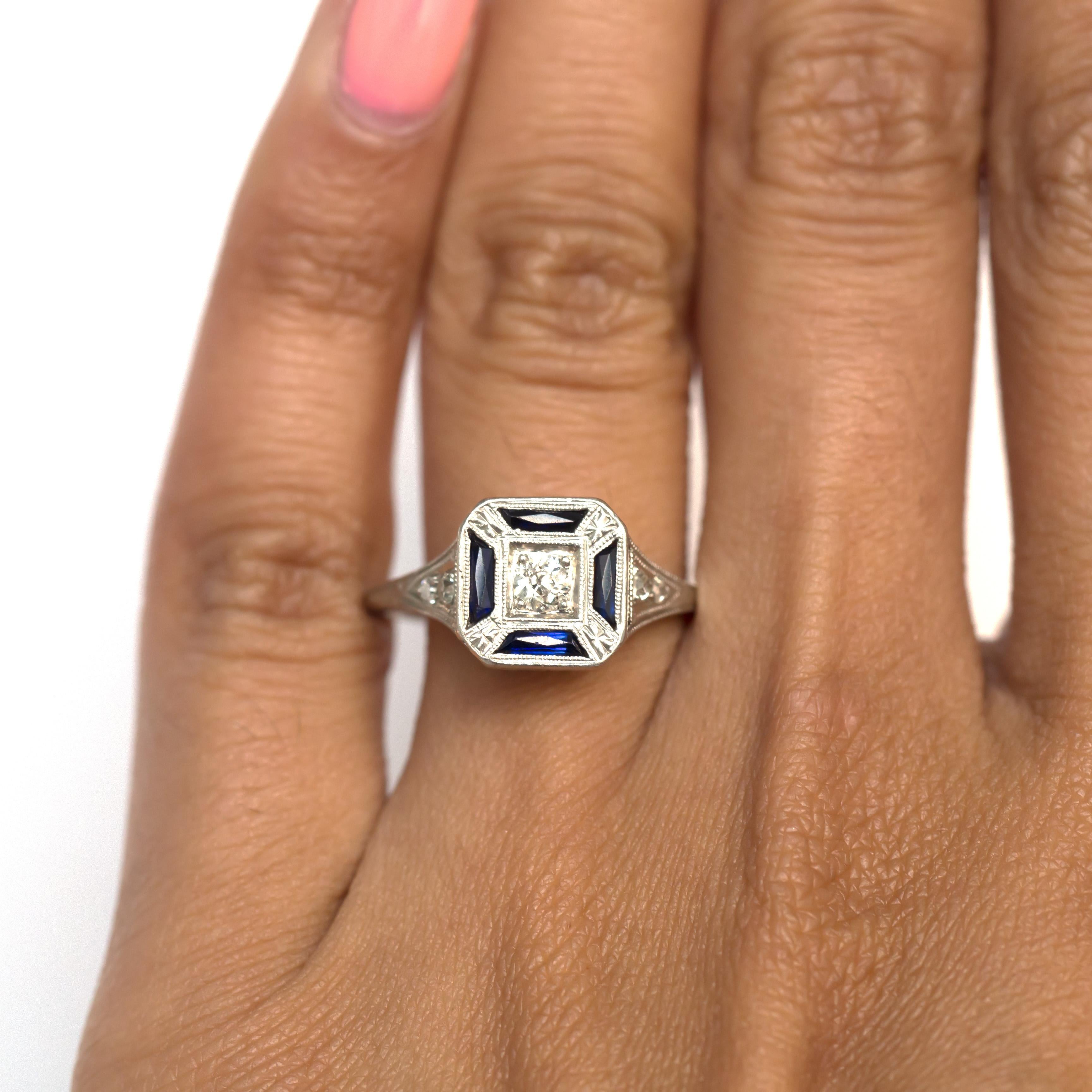 Art Deco .15 Carat Diamond Platinum Engagement Ring