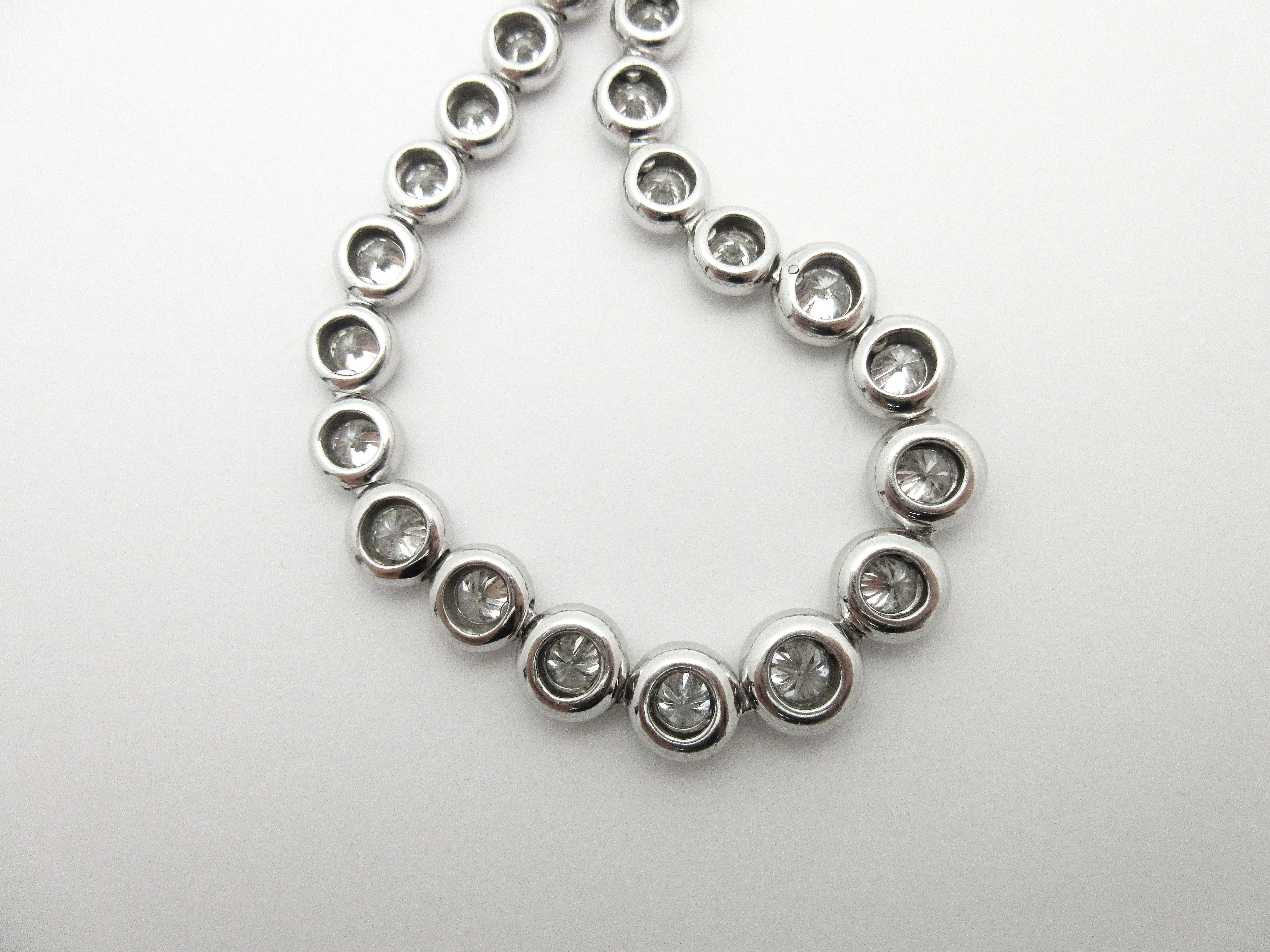 Women's or Men's 15 Carat Diamond Riviere Necklace