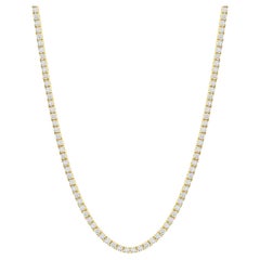 15 Karat runder Diamant 15K Gold Tennis-Halskette