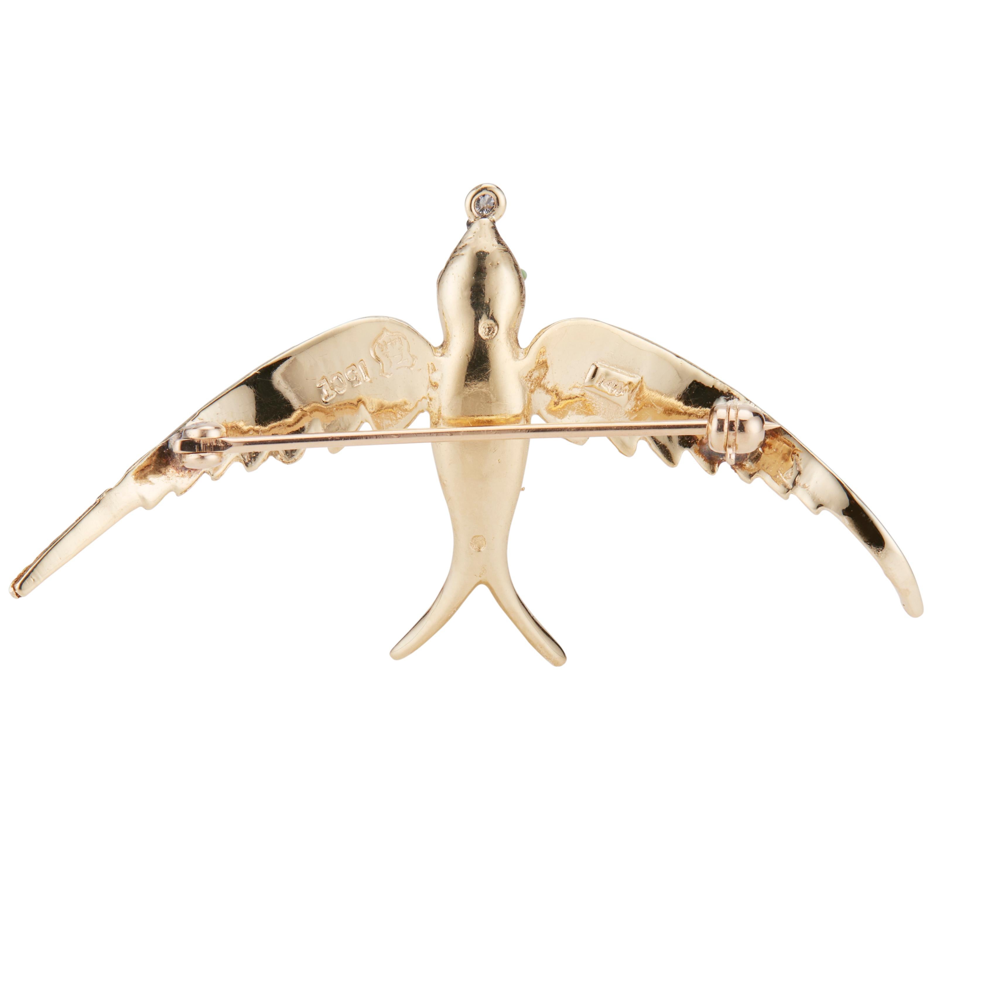 antique swallow brooch