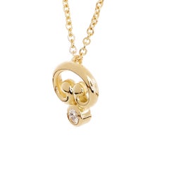 .15 Carat Diamond Yellow Gold Freeform Pendant Necklace