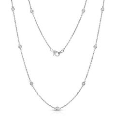 Collana con croce di diamanti da 1,5 carati in oro bianco 14K