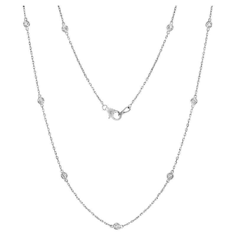 1.5 Carat Diamonds Cross Necklace in 14K White Gold