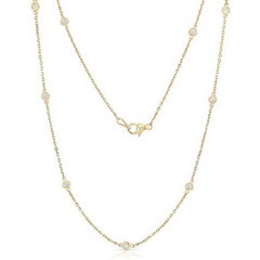 Collier croix en or jaune 14 carats avec diamants de 1,5 carat