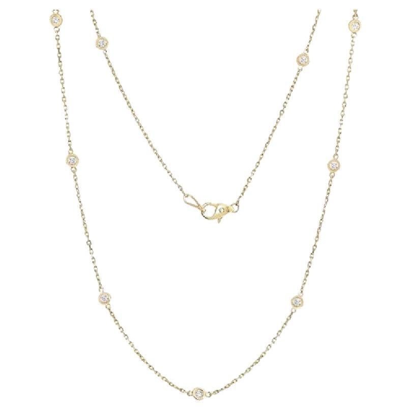 1.5 Carat Diamonds Cross Necklace in 14K Yellow Gold