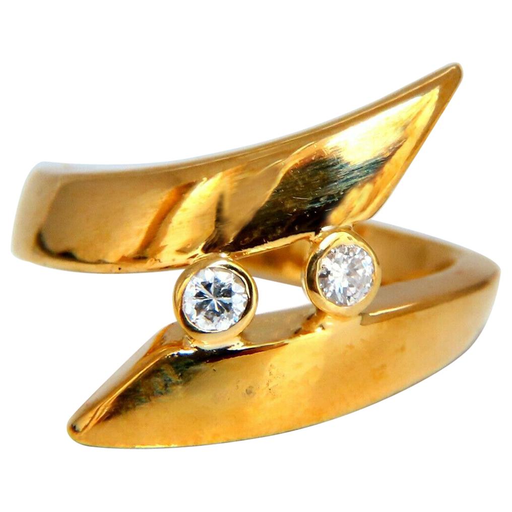 .15 Carat Diamonds Cross Over Ring 14 Karat Gold For Sale