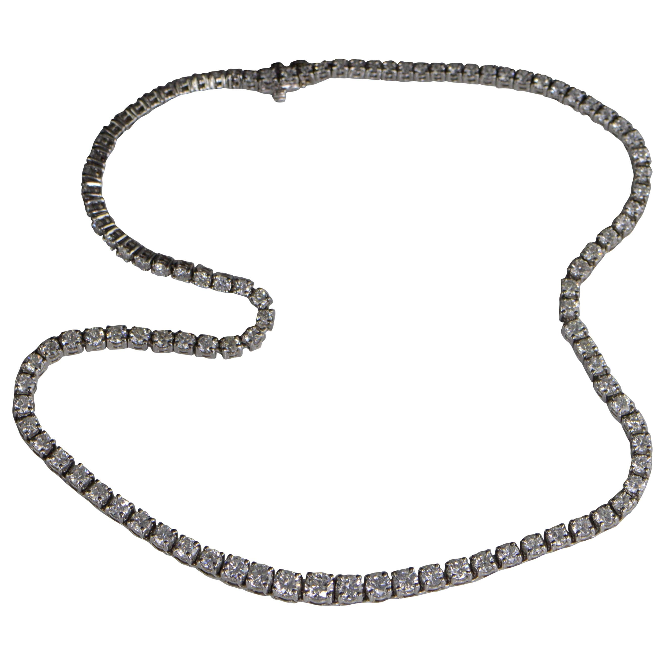 15 Carat Diamonds Platinum Necklace For Sale