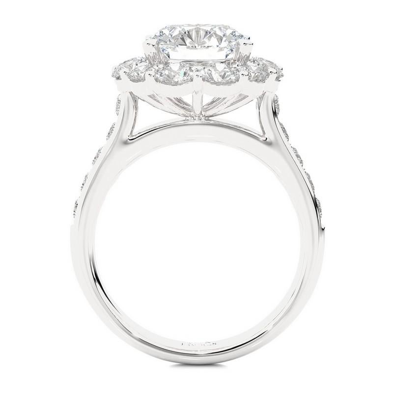 Round Cut 1.5 Carat Diamonds Vow Collection Ring in 14K White Gold For Sale