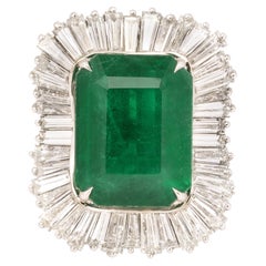 15 carat Emerald and Diamond Ring Pendant