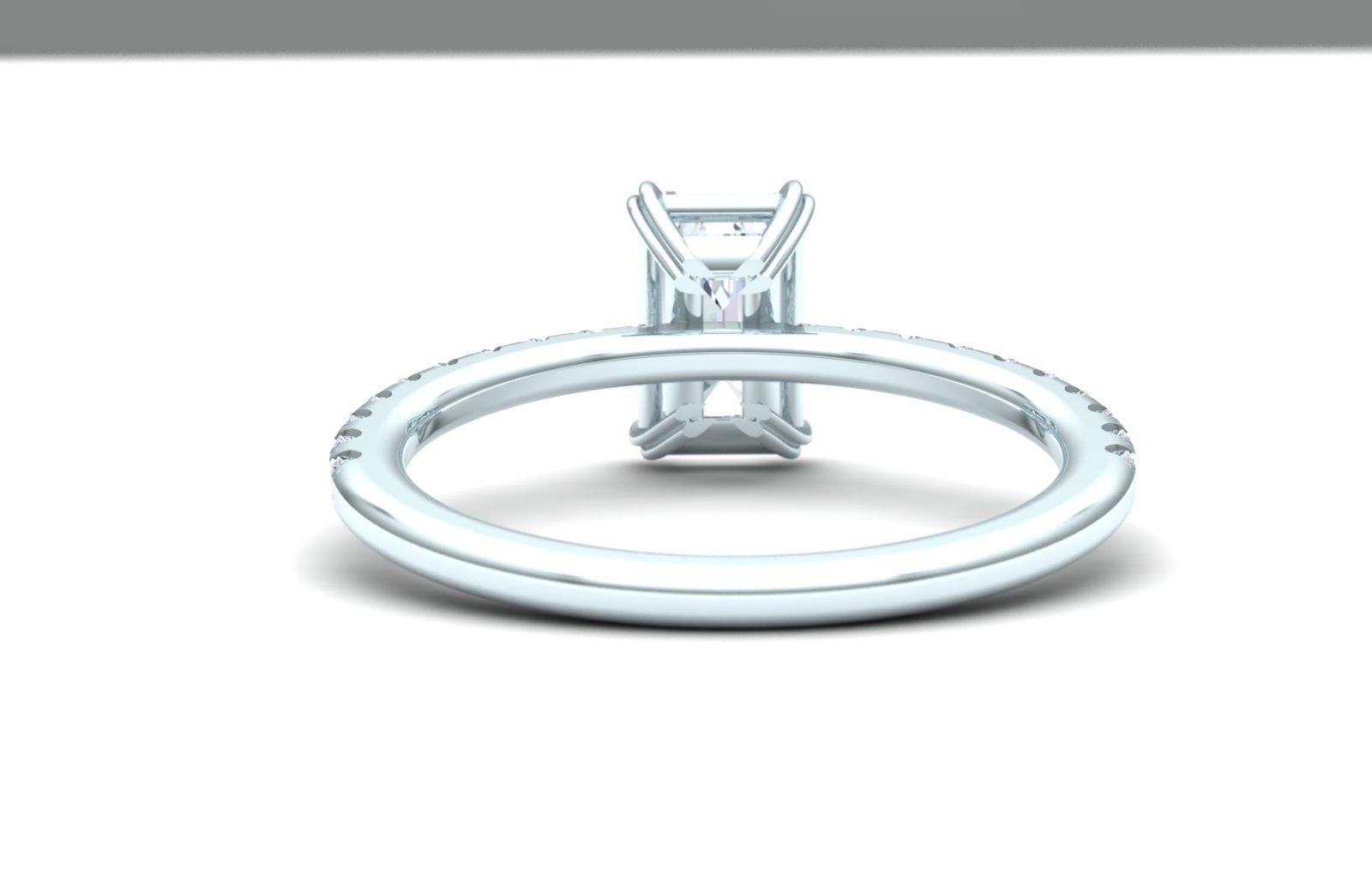 1.5 carat emerald cut diamond ring