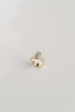 1.5 Carat Emerald-cut Statement  Gold Elegant Sparkle Heirloom Diamond Ring