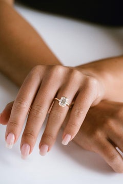 1.5 Carat Emerald-cut Statement 14K  Gold Elegant Sparkle Signature Diamond Ring