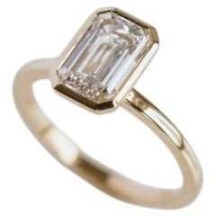1.5 Carat Emerald-cut Statement 14K  Gold Elegant Sparkle Signature Diamond Ring