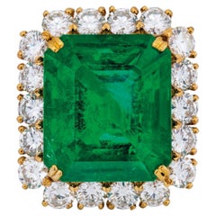 15 Carat Emerald-cut Statement 14K White Gold Iconic Presence Emerald Ring