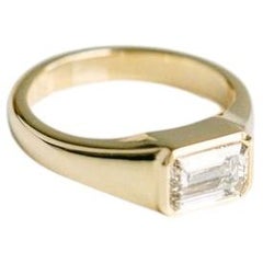 1.5 Carat Emerald Diamond Ring SI 14K White Gold Graceful Brilliance