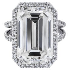 15 Carat Emerald Halo Diamond Ring 18K Gold Collector’s Grade Grandeur