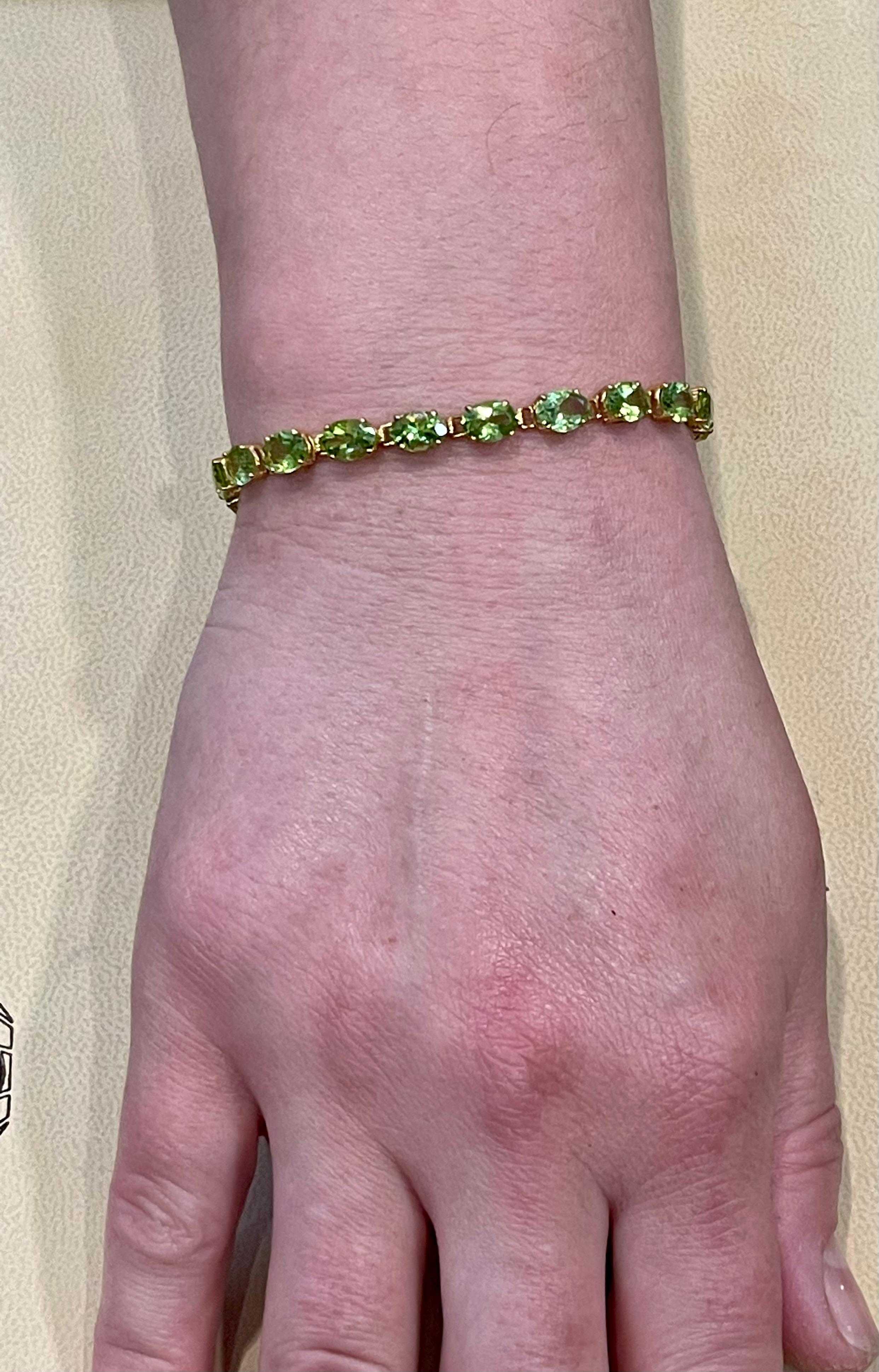 peridot tennis bracelet 14k gold